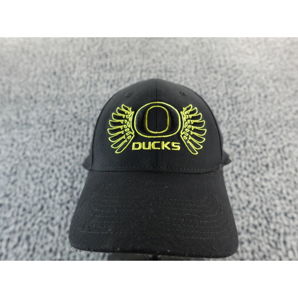 Nike Oregon Ducks Embroidered Baseball Cap‎ Black Neon Yellow Logo Flex Fit